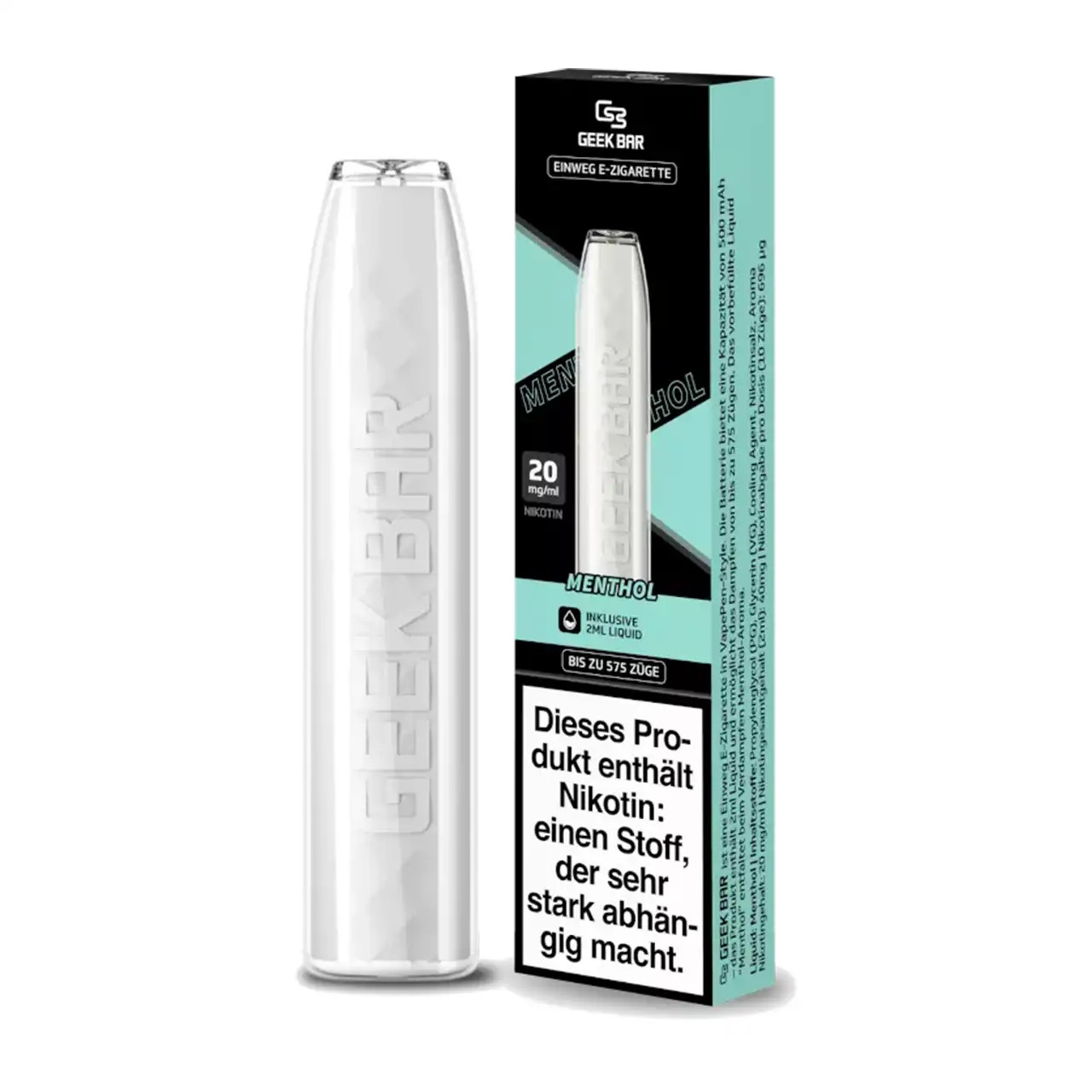 Geek Bar Menthol Einweg E-Zigarette Verpackung