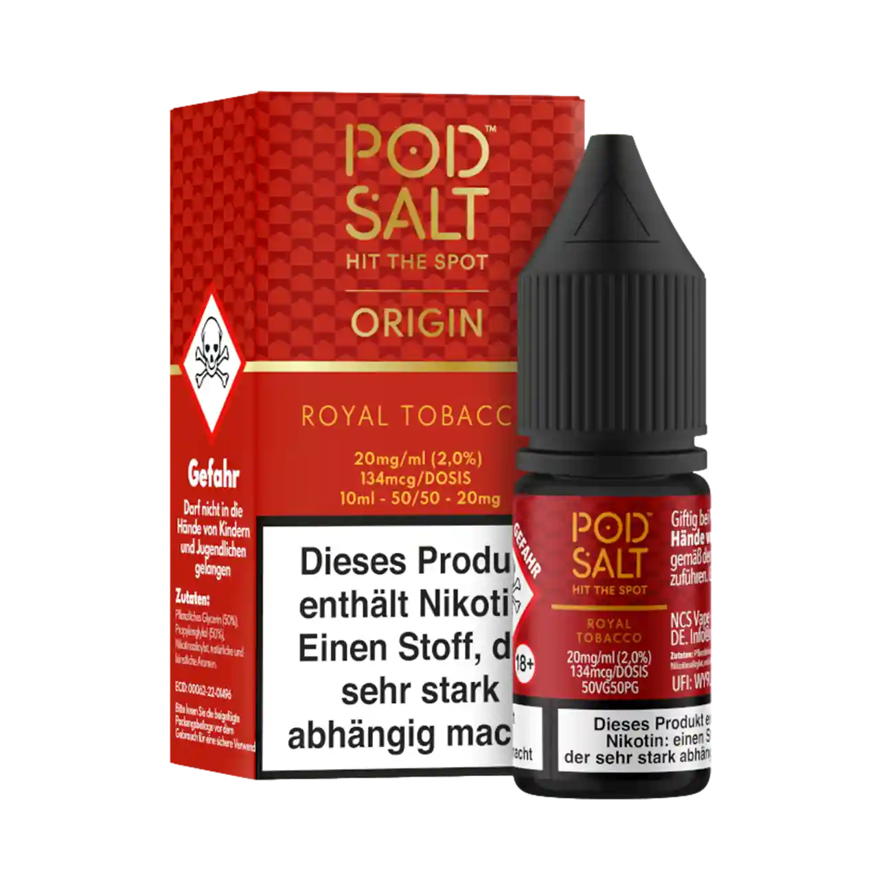 Pod Salt Origin Royal Tobacco Nic Salt Liquid mit Verpackung