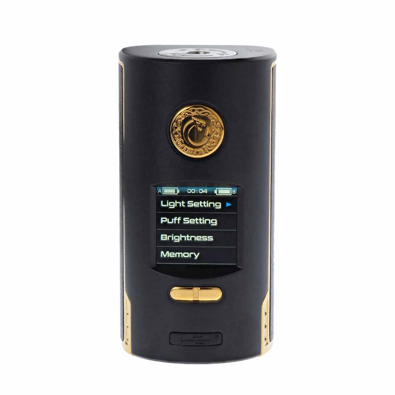 Vapefly Kriemhild Mod schwarz-gold Menü